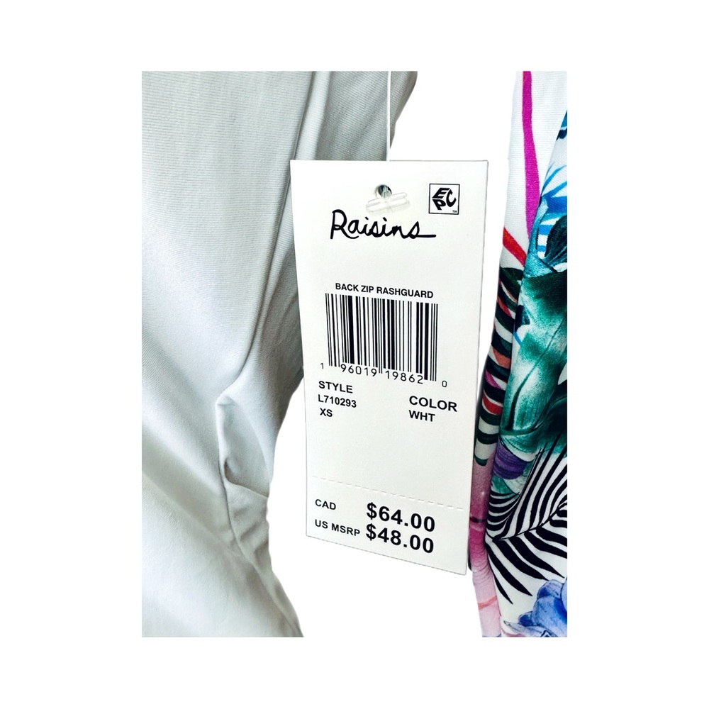 Raisins Rash Guard, Zip-Back, Long Sleeved UVP Vieques Swim Shirt. XS - Picture 10 of 13